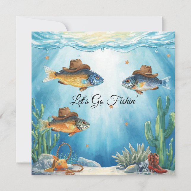 Convite para a Festa do Peixe Cowboy do Aquário do (Frente)