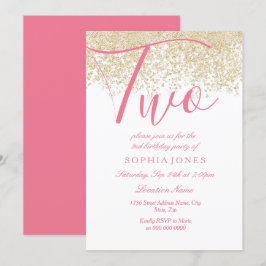 Convite para a festa do segundo aniversário brilha