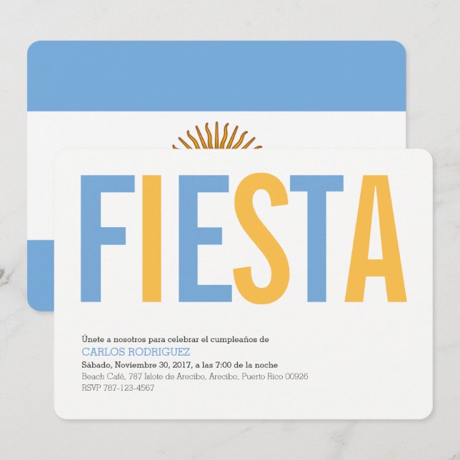 Convite para a Festa na Argentina (Frente/Verso)