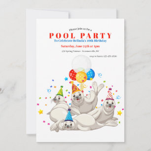 Convite para a Festa na Piscina dos Leões-Marinhos