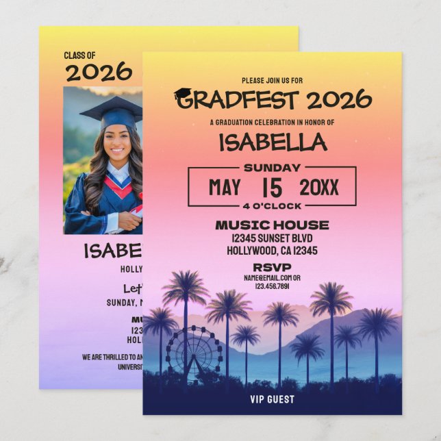 Convite para a Festa VIP Gradfest 2026 (Frente/Verso)