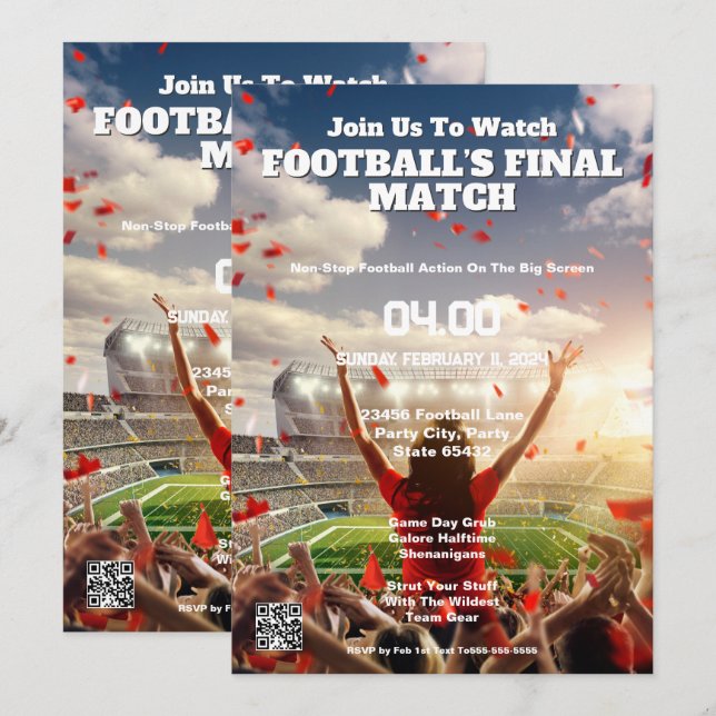 Convite para a Final de Futebol Triunfo de Touchdo (Frente/Verso)