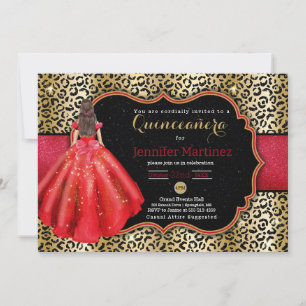 Convite para a foto-quinceañera do leopardo