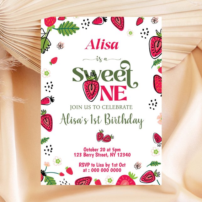 Convite Para A Garota De Aniversário Do Strawberry (Criador carregado)