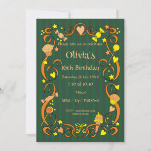 Convite para a garota de aniversário doce