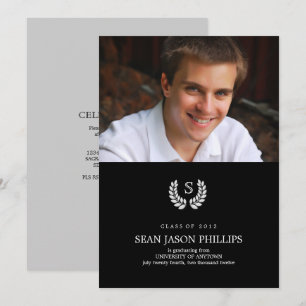 Convite para a graduação da Lei Wreath Monograma