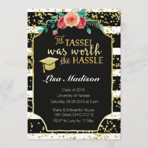 Convite para a graduação de Black and White Stri