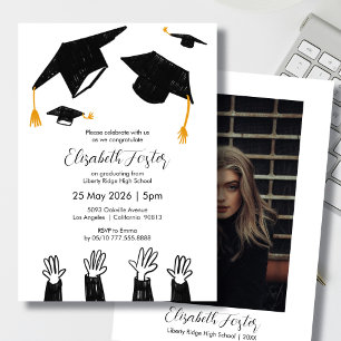 Convite para a graduação de fotos ilustrada desenh