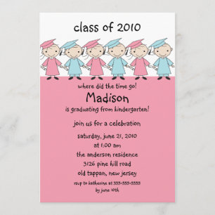 Convite para a graduação de garotas e rapazes co