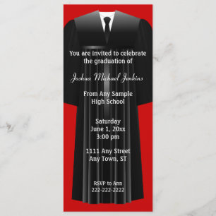 Convite para a graduação de Red and Black Mens