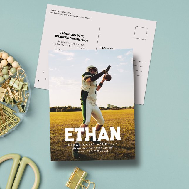 Convite para a graduação do desportista com nome d (Criador carregado)