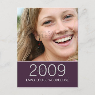 Convite para a graduação em roxo escuro "Duo"