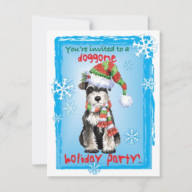 Convite para a Miniatura de Natal Schnauzer (Frente)