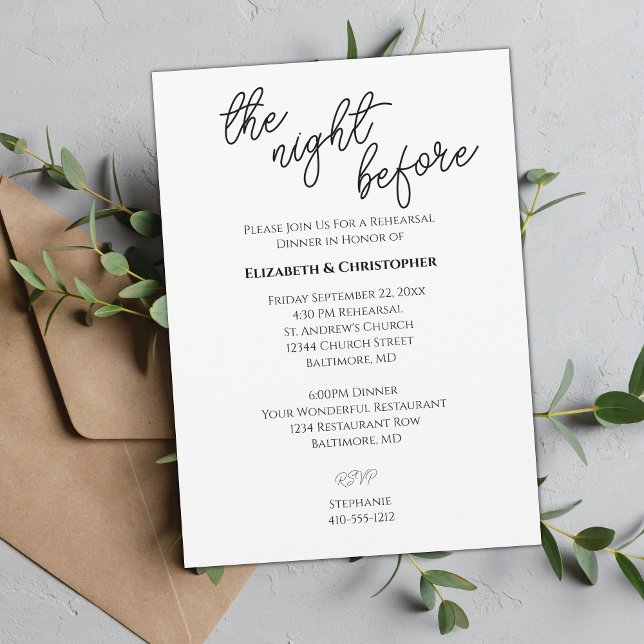 Convite para a Noite Antes do Ensaio de Casamento (Criador carregado)
