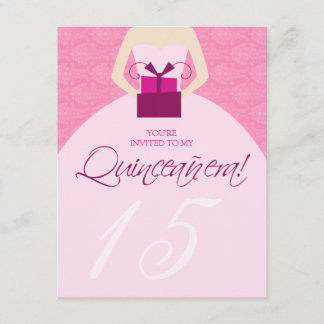 Convite para a Rico Bola de Quinceanera (rosa)
