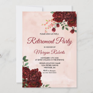 Convite para a Rosa vermelha Floral de Baixa Escam