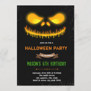 Convite para abóbora de sorriso de Halloween