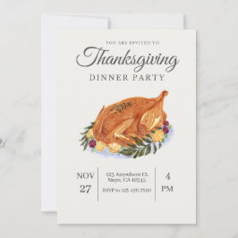 Convite para Ação de Graças da Pastel Elegant Wate