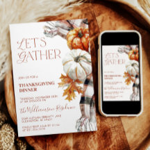 Convite para Ação de Graças de Cozy - Coleção de V