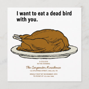 Convite para Ação de Graças de Pássaros Mortos
