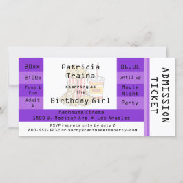 Convite para Admissão de Festa Noturna de Filme Ro