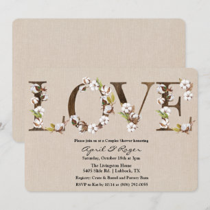 Convite para alfabeto de algodão de Chá Casais