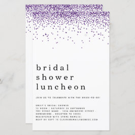 Convite para Almoçar Chá de panela Roxo com Glitte