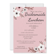 Convite para almoço das damas de honra com flores