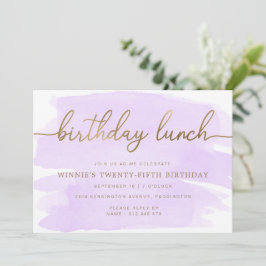 Convite para almoço de aniversário Dourado com Cor