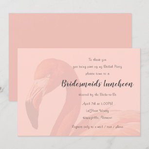 Convite para Almoço de Damas de Honra Flamingo Ros