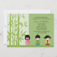 Convite para amigos de Kokeshi