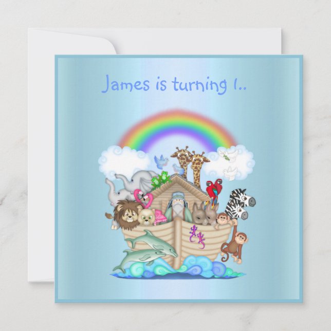 Convite para animais de arca-do-norte BLUE 2 (Frente)