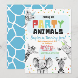 Convite para animais de festa | Animais de festa A