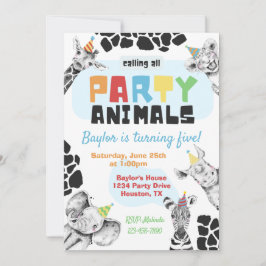 Convite para animais de festa | Animais Safari