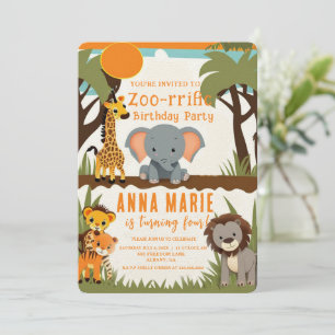 Convite para animais de festa personalizável, Aniv