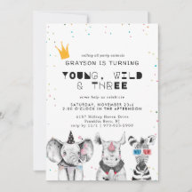 Convite para animais de partido simples moderno