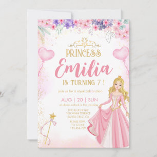 Convite para aniversário da princesa Elegante