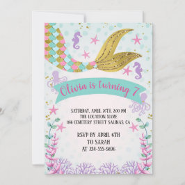 convite para aniversário da sereia