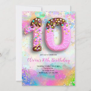 Convite para Aniversário de 10 Anos para Meninas