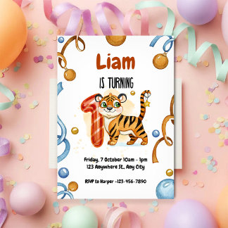 Convite para Aniversário de 1 ano do Tigre Fofo