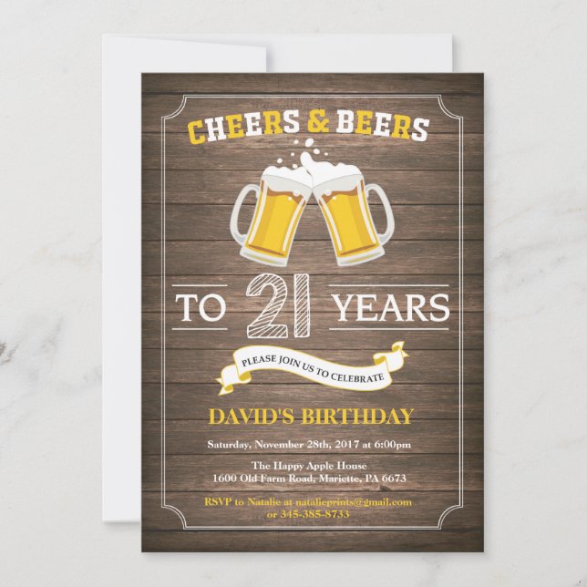 Convite para aniversário de 21 anos da Rustic Beer (Frente)