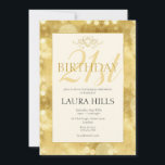 Convite para aniversário de 21 anos de Bolhas de C<br><div class="desc">design de bolhas de bolhas de ouro de champanhe na moda,  ideal para 21ruas ou comemorações de 18 anos.</div>