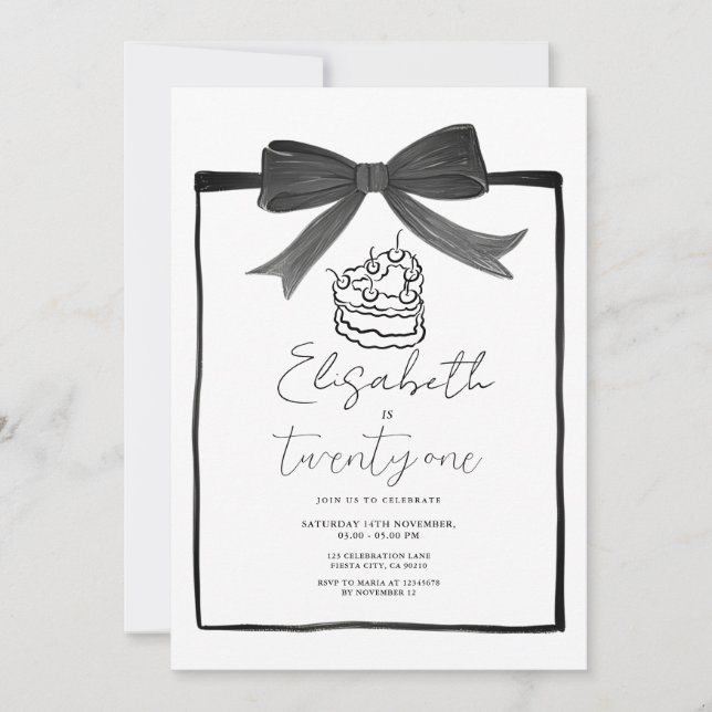 Convite para aniversário de 21 anos de Brisas de B (Frente)