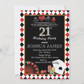 Convite para aniversário de 21 anos de casino
