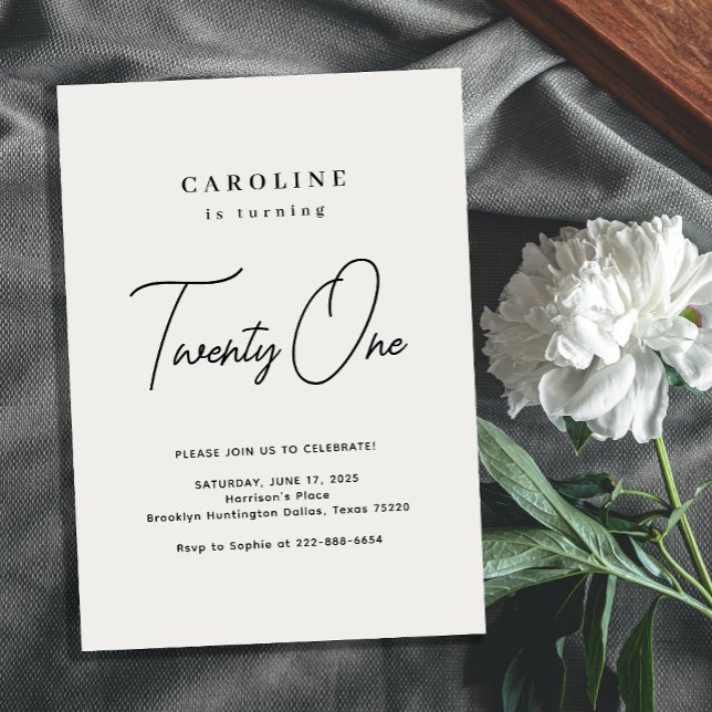 Convite para aniversário de 21 anos de Chic e Mode (Criador carregado)