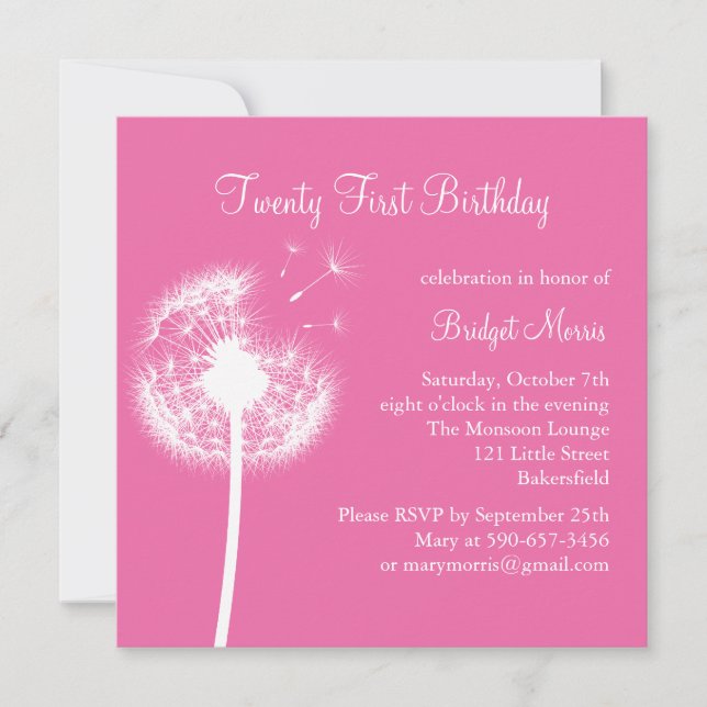 Convite para aniversário de 21 anos de Melhores De (Frente)