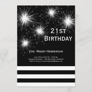 Convite para aniversário de 21 anos do Black & Wh