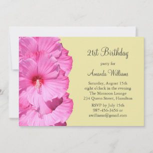 Convite para aniversário de 21 anos tropical (amar