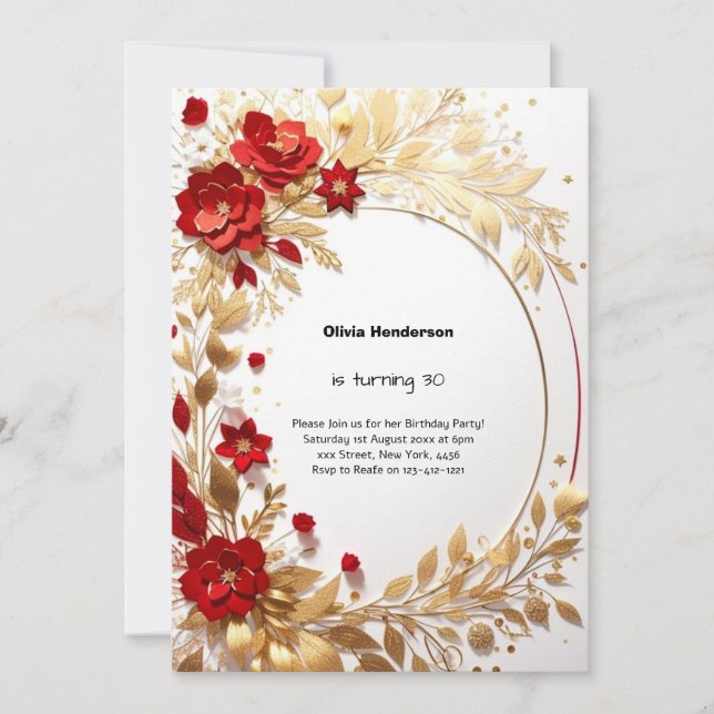 Convite para aniversário de 30 anos (Frente)