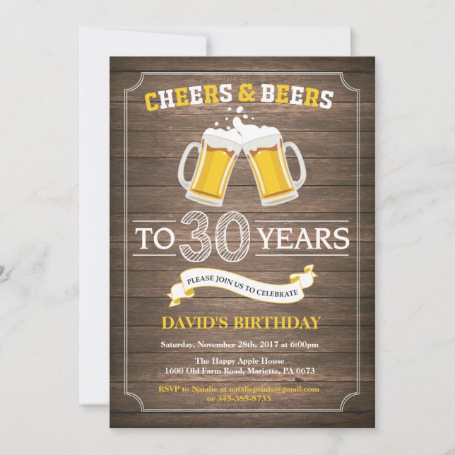 Convite para aniversário de 30 anos da Rustic Beer (Frente)